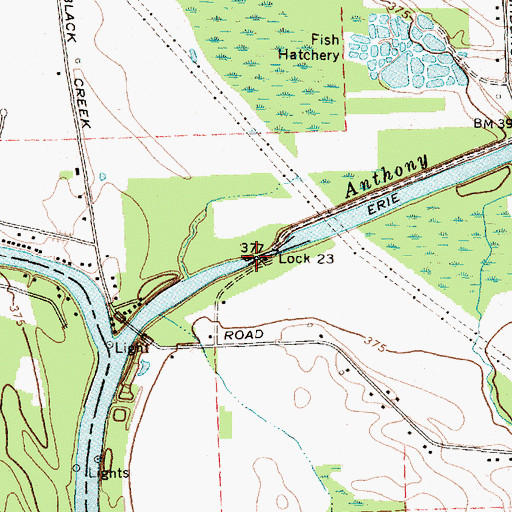 Topographic Map of Lock 23, NY