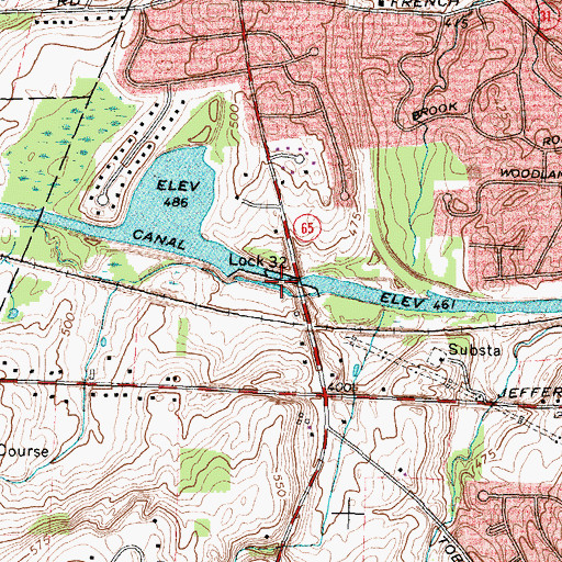 Topographic Map of Lock 32, NY