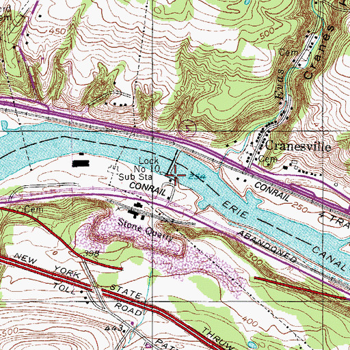Topographic Map of Lock Number 10, NY