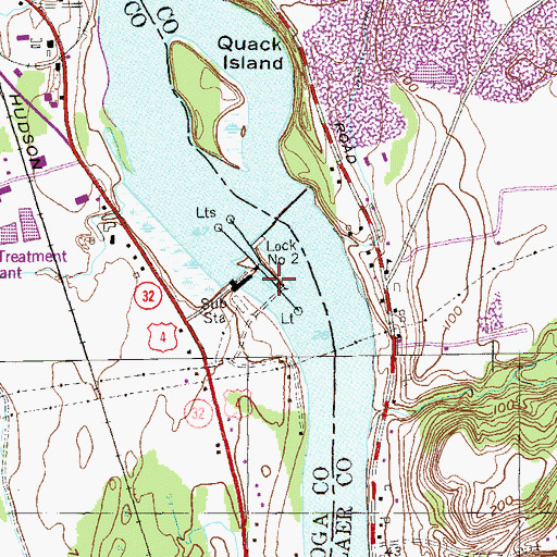 Topographic Map of Lock Number 2, NY