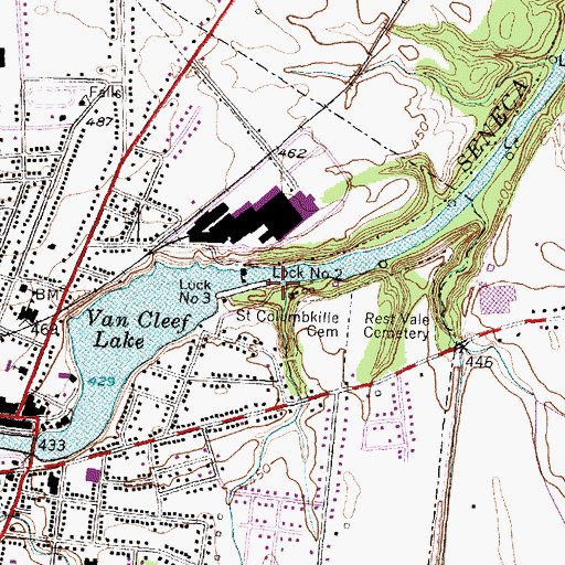 Topographic Map of Lock Number 2, NY