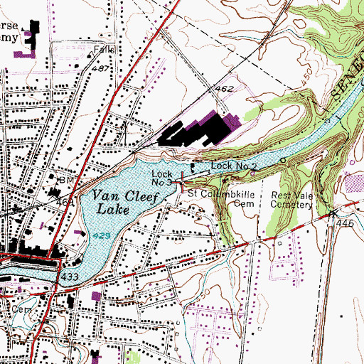 Topographic Map of Lock Number 3, NY