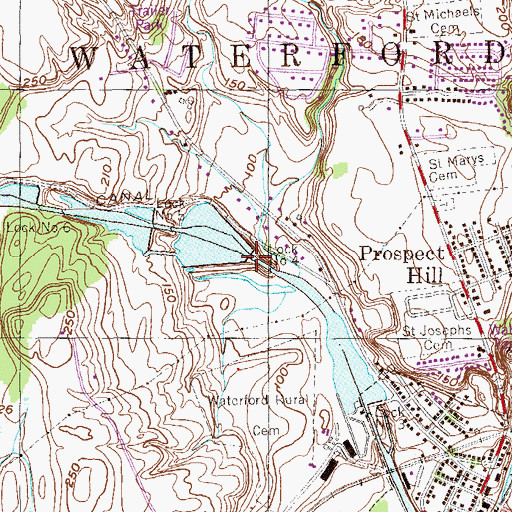 Topographic Map of Lock Number 4, NY