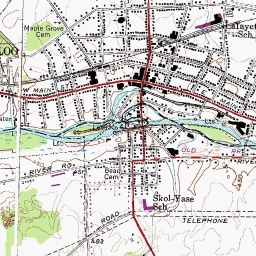 Topographic Map of Lock Number 4, NY
