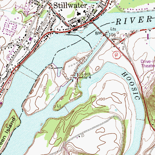 Topographic Map of Lock Number 4, NY