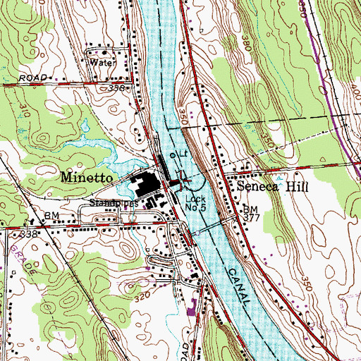 Topographic Map of Lock Number 5, NY
