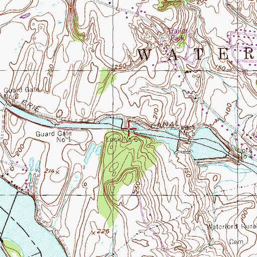 Topographic Map of Lock Number 6, NY