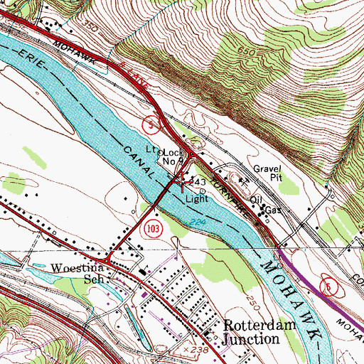 Topographic Map of Lock Number 9, NY