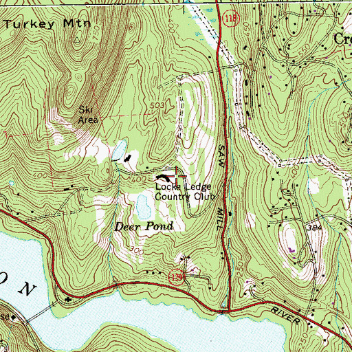 Topographic Map of Locke Ledge Country Club, NY