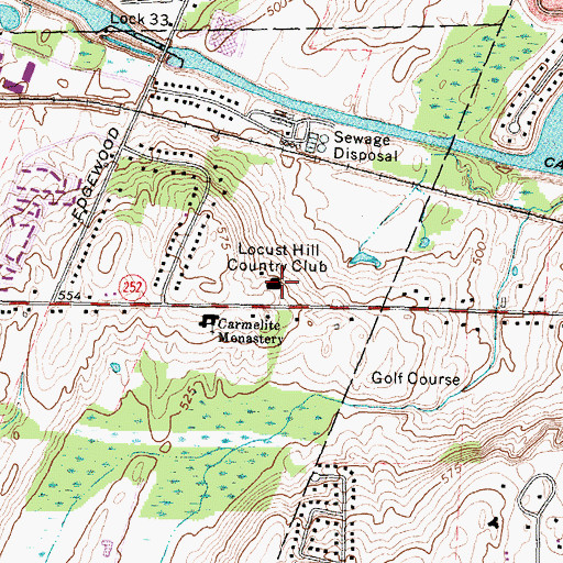 Topographic Map of Locust Hill Country Club, NY