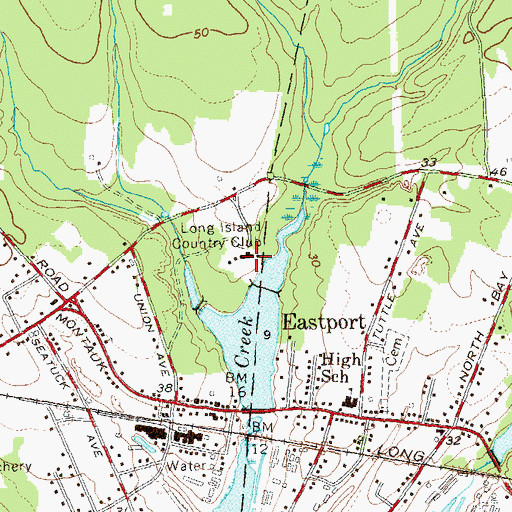Topographic Map of Long Island Country Club, NY