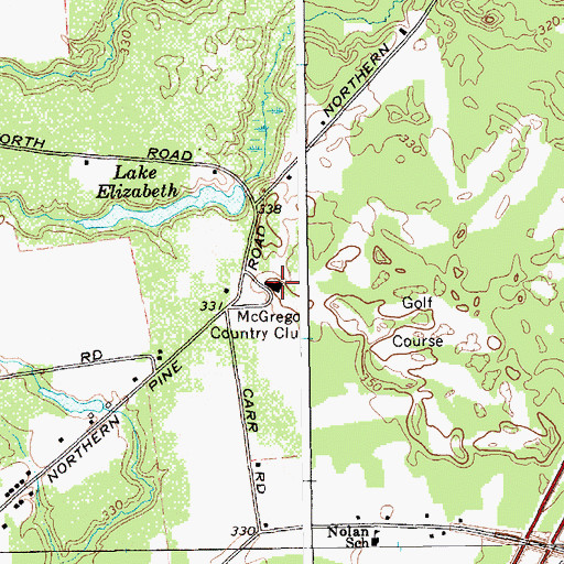 Topographic Map of McGregor Country Club, NY