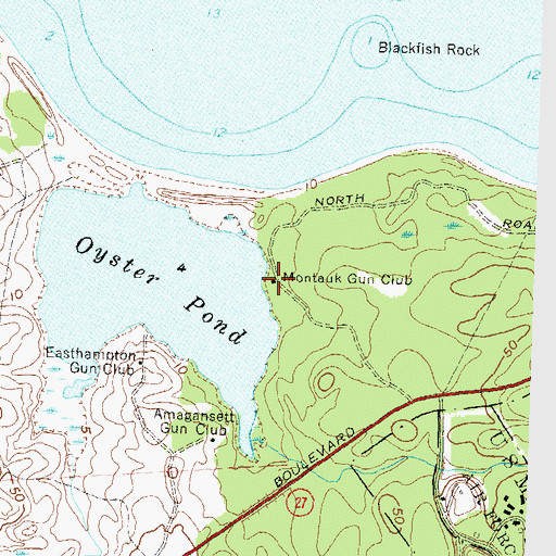Topographic Map of Montauk Gun Club, NY