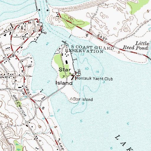 Topographic Map of Montauk Yacht Club, NY
