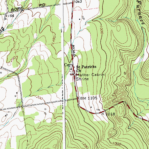 Topographic Map of Mother Cabrini Shrine, NY