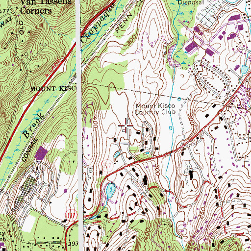 Topographic Map of Mount Kisco Country Club, NY