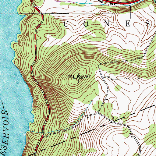 Topographic Map of Mount Royal, NY