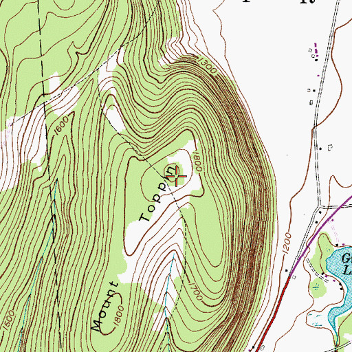 Topographic Map of Mount Toppin, NY