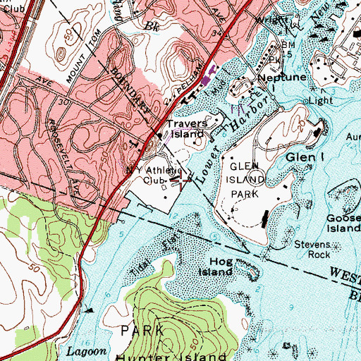 Topographic Map of New York Athletic Club, NY