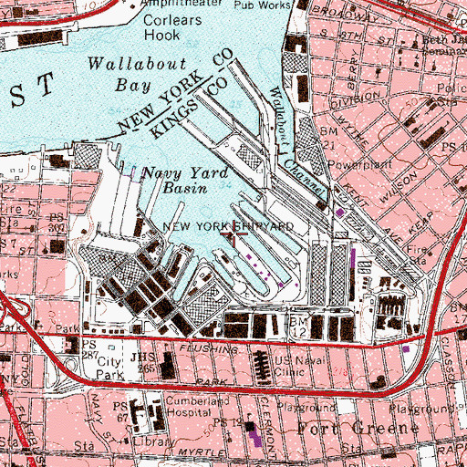 Topographic Map of New York Naval Shipyard (historical), NY