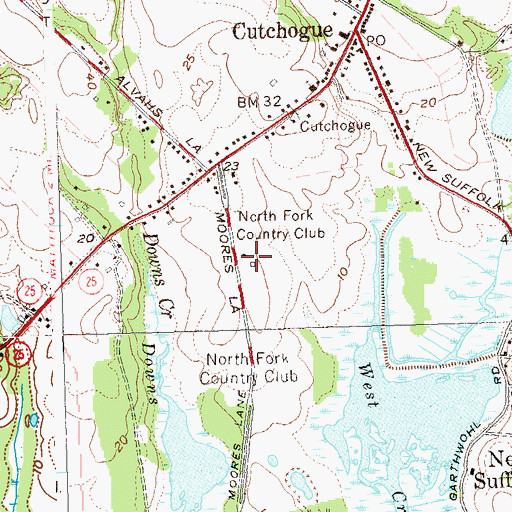 Topographic Map of North Fork Country Club, NY