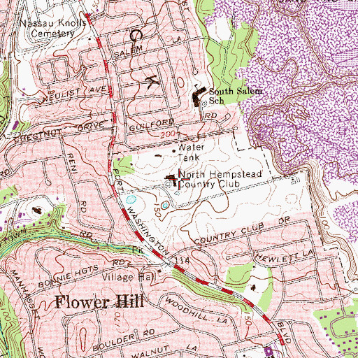 Topographic Map of North Hempstead Country Club, NY