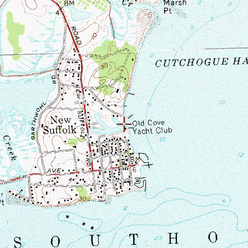 Topographic Map of Old Cove Yacht Club, NY