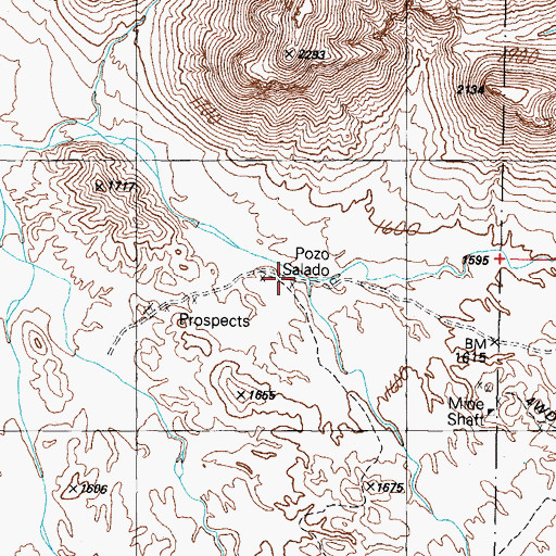 Topographic Map of Pozo Salado, AZ