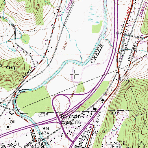 Topographic Map of Olean Raceway, NY
