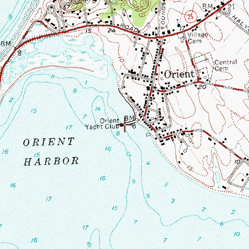 Topographic Map of Orient Yacht Club, NY