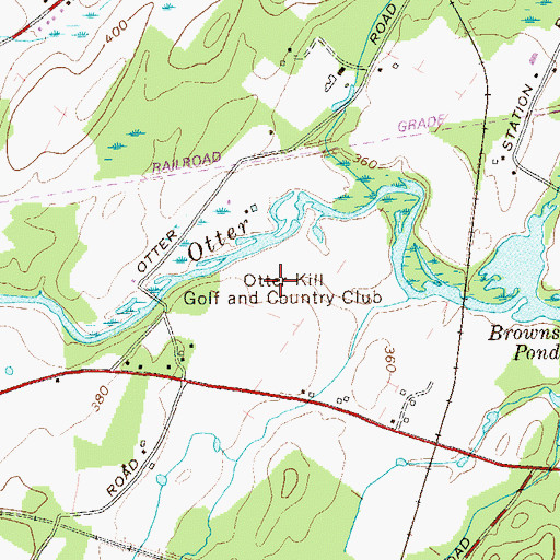 Topographic Map of Otter Kill Golf and Country Club, NY