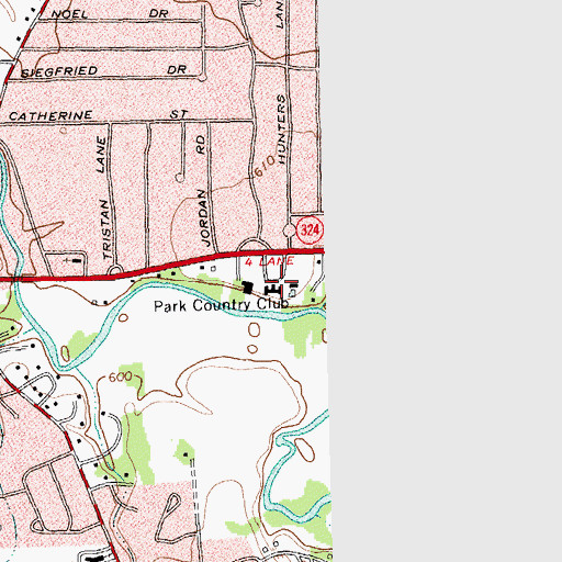 Topographic Map of Park Country Club, NY