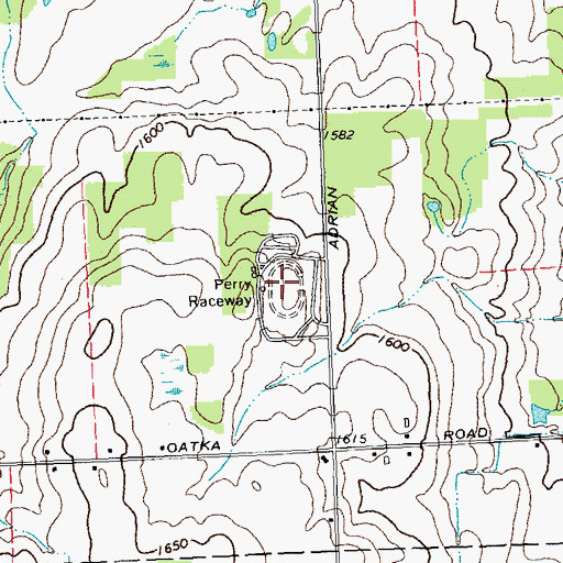 Topographic Map of Perry Raceway, NY