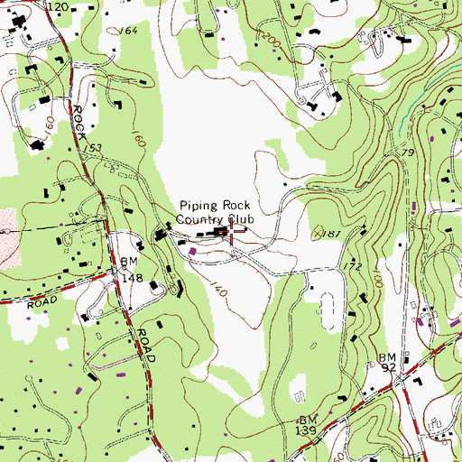Topographic Map of Piping Rock Country Club, NY