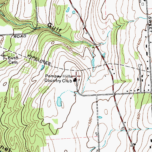Topographic Map of Pompey Hills Country Club, NY