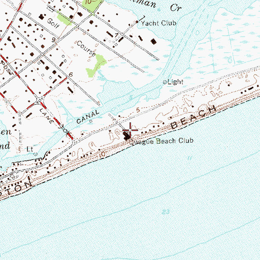Topographic Map of Quogue Beach Club, NY