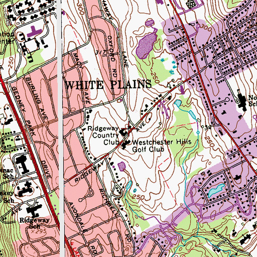 Topographic Map of Ridgeway Country Club, NY