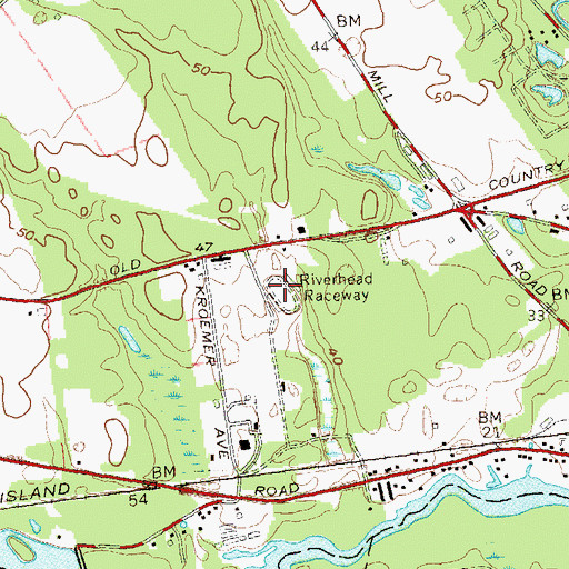 Topographic Map of Riverhead Raceway, NY