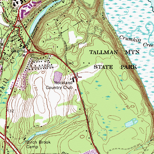 Topographic Map of Rockland Country Club, NY