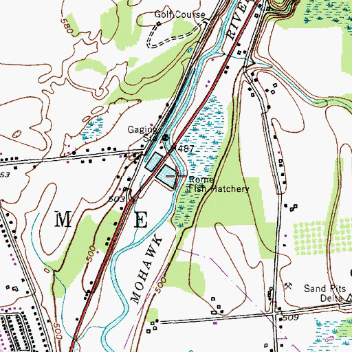 Topographic Map of Rome Fish Hatchery, NY