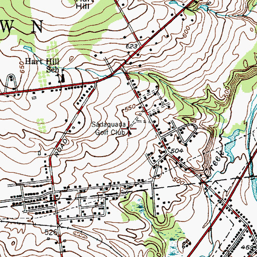 Topographic Map of Sadaquada Golf Club, NY