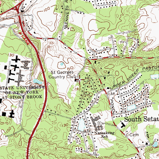 Topographic Map of Saint Georges Country Club, NY