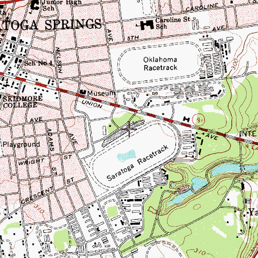 Topographic Map of Saratoga Racetrack, NY