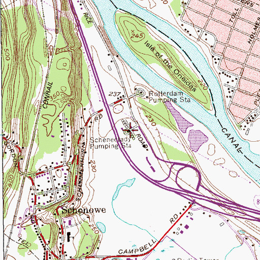 Topographic Map of Schenectady Pumping Station, NY