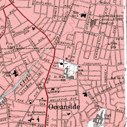 Topographic Map of School Number 1, NY