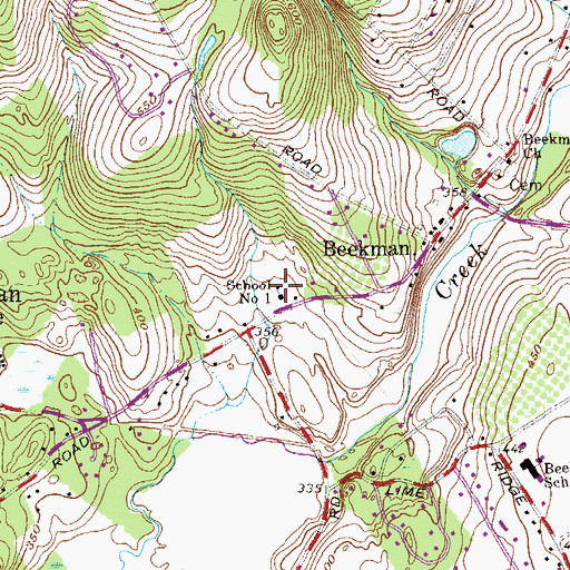 Topographic Map of School Number 1 (historical), NY