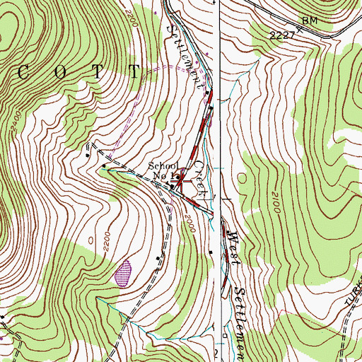 Topographic Map of School Number 1 (historical), NY