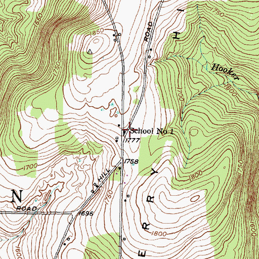 Topographic Map of School Number 1, NY