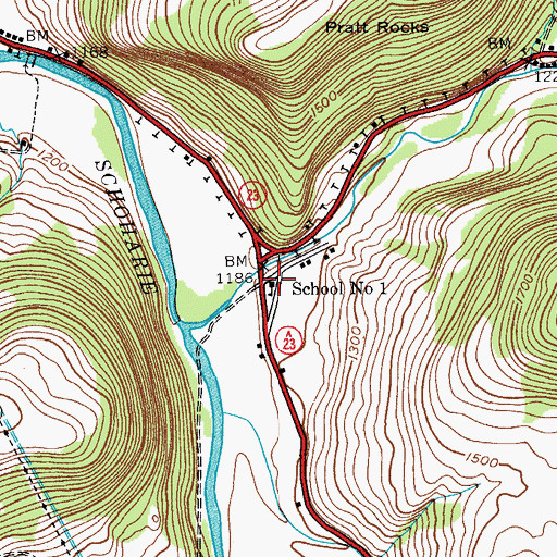 Topographic Map of School Number 1 (historical), NY