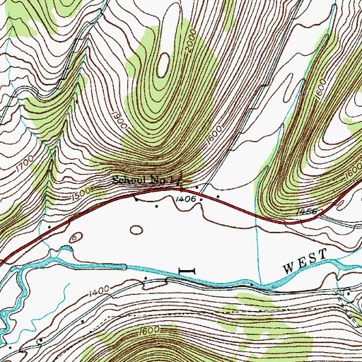 Topographic Map of School Number 1 (historical), NY